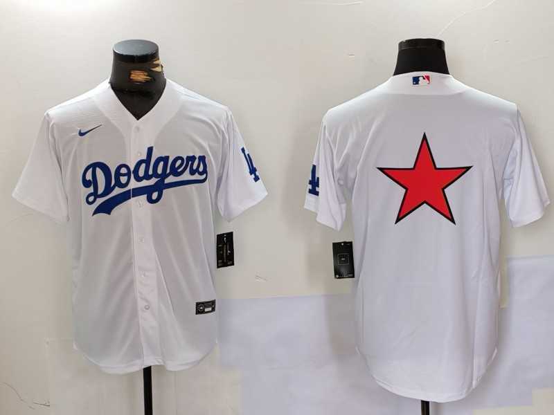 Mens Los Angeles Dodgers Blank White Cool Base Stitched Jerseys